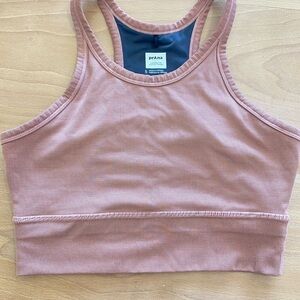Prana Ribbed Racerback Sports Bra Dusty Rose Small Summertime